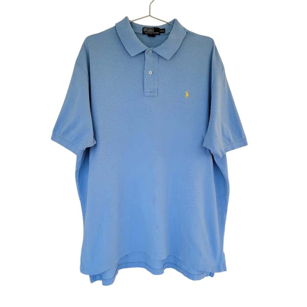 Polo Ralph Lauren Powder Blue Cotton Polo Shirt Men Size XXL Short Sleeve